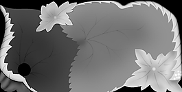 树叶茶盘灰度图