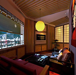 室内茶楼3d模型图