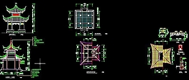 重檐亭古建筑完整CAD施工图纸03