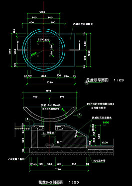 花池剖面cad图稿素材