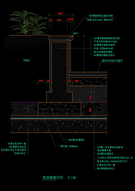 花池立面cad结构图