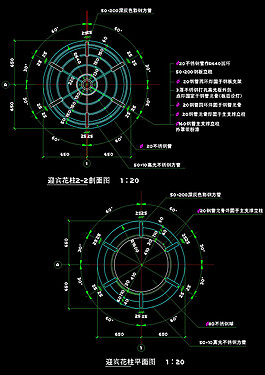 灯柱结构cad图稿