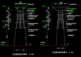 灯柱结构cad素材