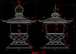 灯柱结构cad素材