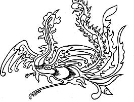 凤凰 鸟 飞鸟 矢量线