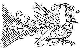 凤凰 鸟 飞鸟 矢量线