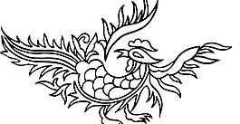 凤凰 鸟 飞鸟 矢量线