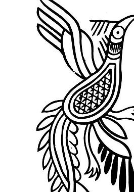 凤凰 鸟 飞鸟 矢量线