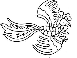 凤凰 鸟 飞鸟 矢量线