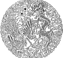 鸟 飞鸟 凤凰 矢量线