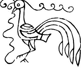 鸟 飞鸟 凤凰 矢量线