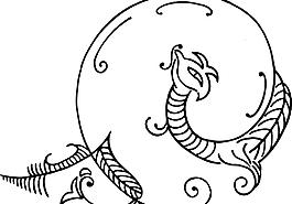 鹤 仙鹤 矢量线图 图