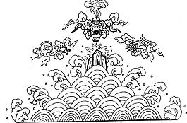 古典花纹 祥云  线图