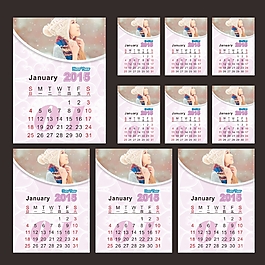 2015清新风格挂历设计