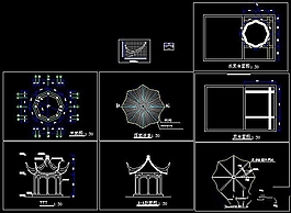 CAD八角亭建筑图