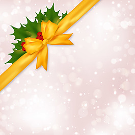 黄色蝴蝶结丝带装饰背景