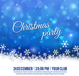 圣诞雪花派对海报