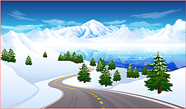 雪山ai矢量源文件海报设计