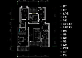 别墅平面户型建筑图cad素材