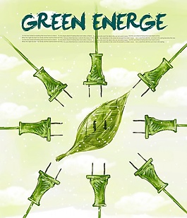 绿色能量psd海报