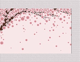 绚丽樱花电视背景墙