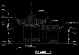 公厕立面cad图素材