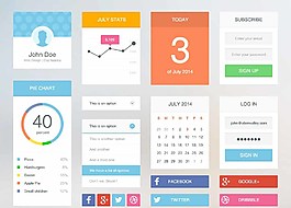 扁平风格UI工具包图片