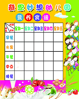 幼儿园营养食谱