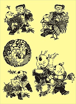 人物剪纸素材
