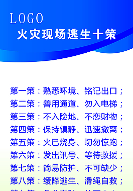 火灾现场逃生十策X展架