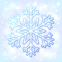 蓝色冰晶雪花和背景