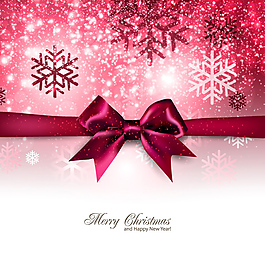 精美蝴蝶结雪花背景