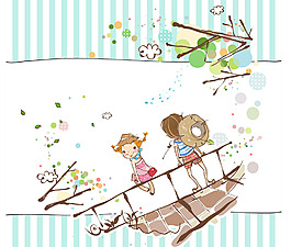 卡通漫画背景素材图