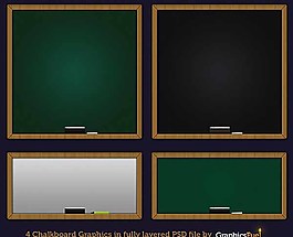 两种颜色两种尺寸的黑板UI素材