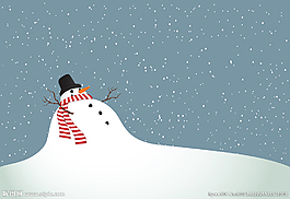 冬季雪人下雪