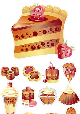 食品蛋糕矢量图素材