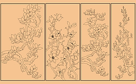 木兰花白描图