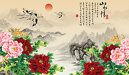 玄关水墨山水画