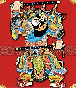 中国年画门神 尉迟恭