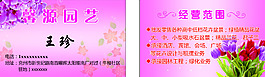 粉色温馨花朵 园艺花卉名片PSD