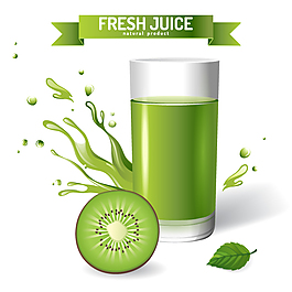 猕猴桃果汁与猕猴桃图