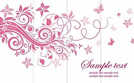 粉色可爱移门花纹