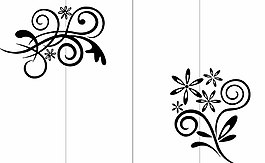 黑色小清新花朵移门花纹