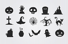 万圣节剪影素材