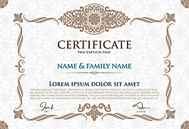 证书背景矢量素材