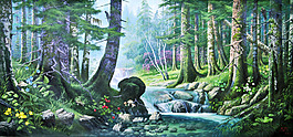 森林风景油画