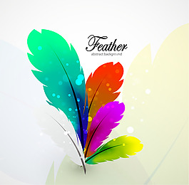 彩色羽毛背景矢量素材