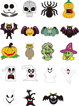 万圣节图标背景矢量素材