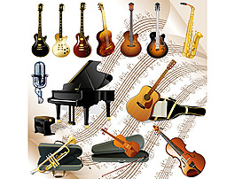 乐器背景矢量素材