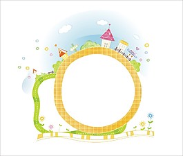 矢量卡通边框图